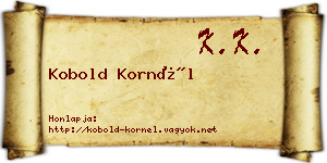 Kobold Kornél névjegykártya